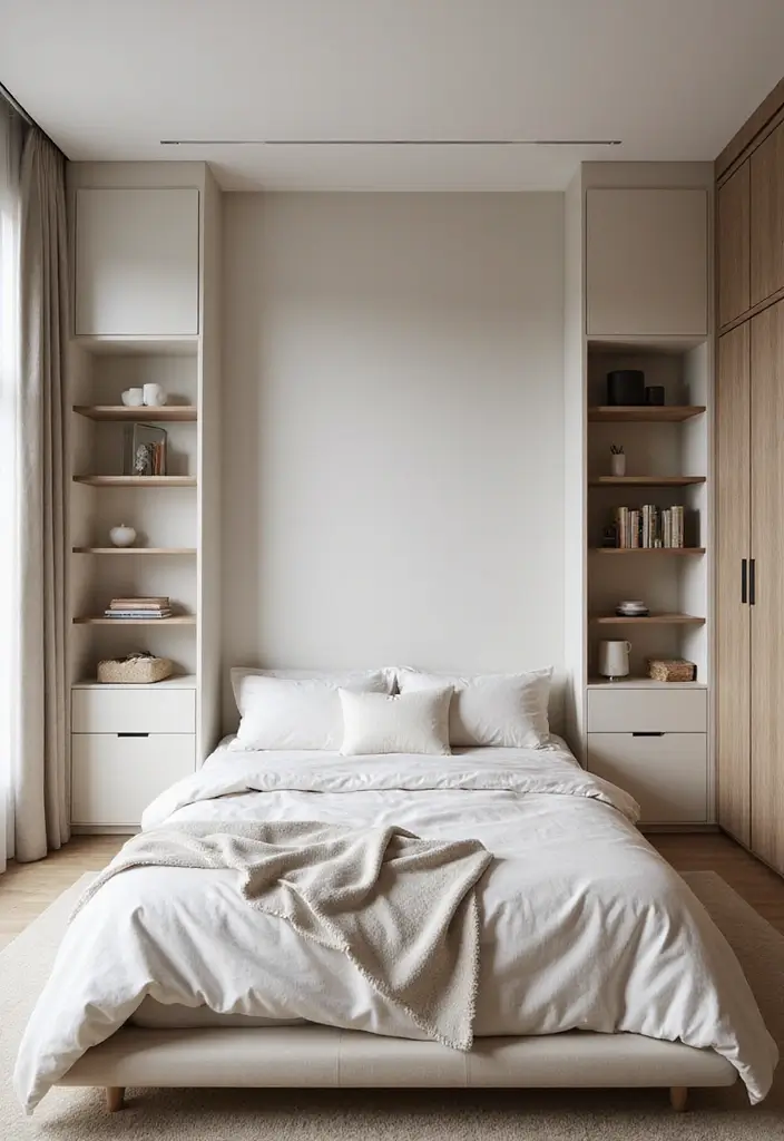 25 Minimalist Bedroom Ideas for Men That Look Sleek 17 25 Minimalist Bedroom Ideas for Men That Look Sleek - 17. Efficient Use of Space
