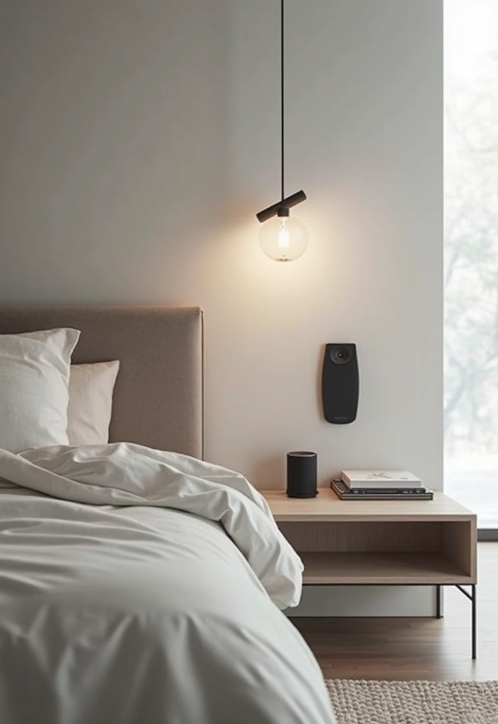 25 Minimalist Bedroom Ideas for Men That Look Sleek 19 25 Minimalist Bedroom Ideas for Men That Look Sleek - 19. Intelligent Technology Integration