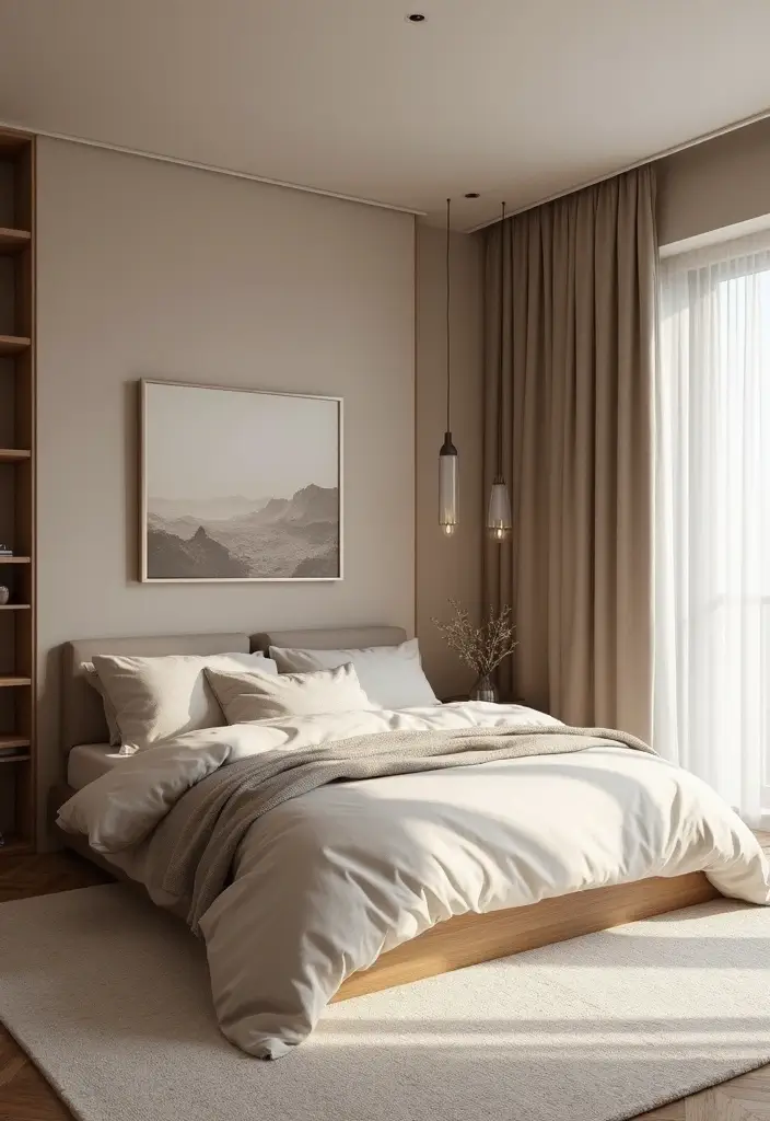 25 Minimalist Bedroom Ideas for Men That Look Sleek 2 25 Minimalist Bedroom Ideas for Men That Look Sleek - 2. Monochromatic Color Palette