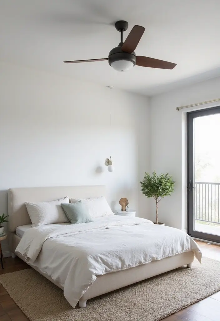 25 Minimalist Bedroom Ideas for Men That Look Sleek 22 25 Minimalist Bedroom Ideas for Men That Look Sleek - 22. Minimalist Ceiling Fans