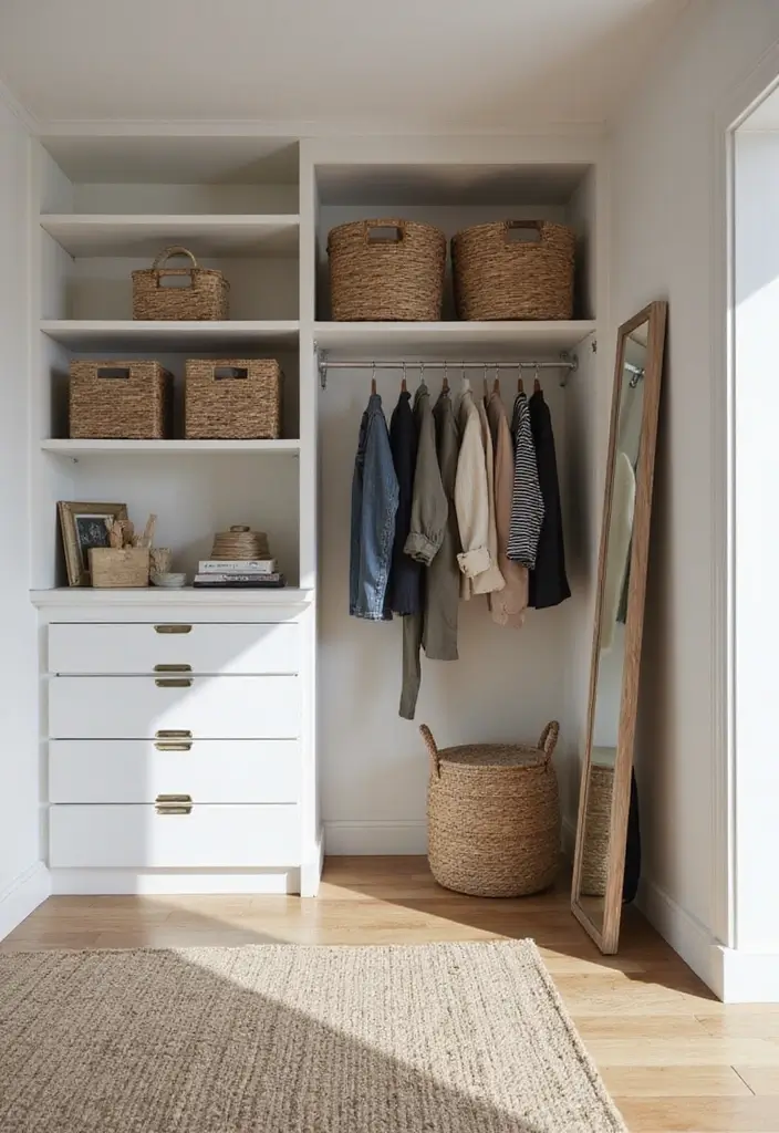 25 Minimalist Bedroom Ideas for Men That Look Sleek 4 25 Minimalist Bedroom Ideas for Men That Look Sleek - 4. Open Closet Solutions