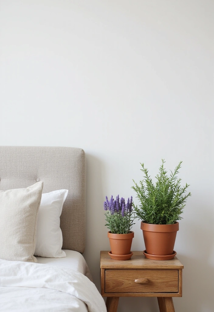 25 Minimalist Bedroom with Plants Ideas You’ll Love - 16. Aromatic Indoor Plants