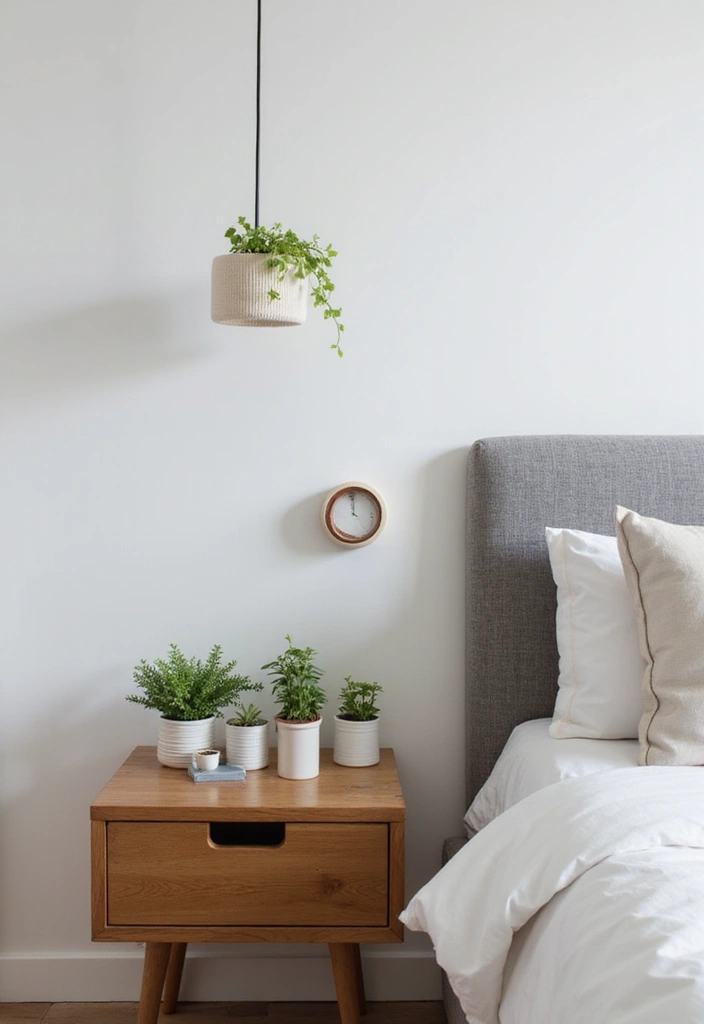 25 Minimalist Bedroom with Plants Ideas You’ll Love - 22. Nightstand Garden