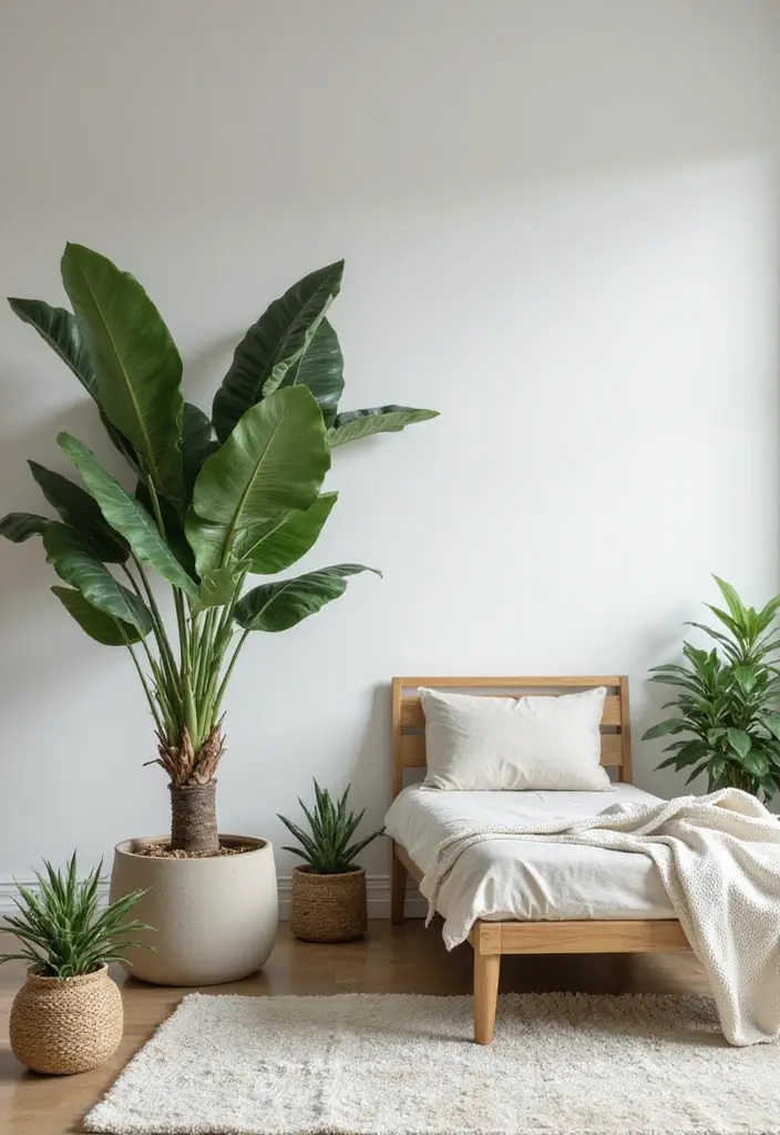 25 Minimalist Bedroom with Plants Ideas You’ll Love - 24. Indoor Plant Combinations