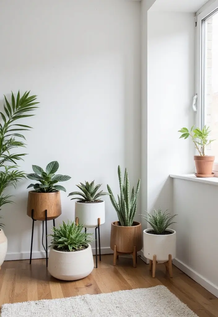 25 Minimalist Bedroom with Plants Ideas You’ll Love - 25. Stylish Planter Choices