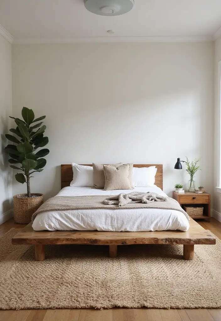25 Minimalist Bedroom with Plants Ideas You’ll Love - 7. Nature-Inspired Decor