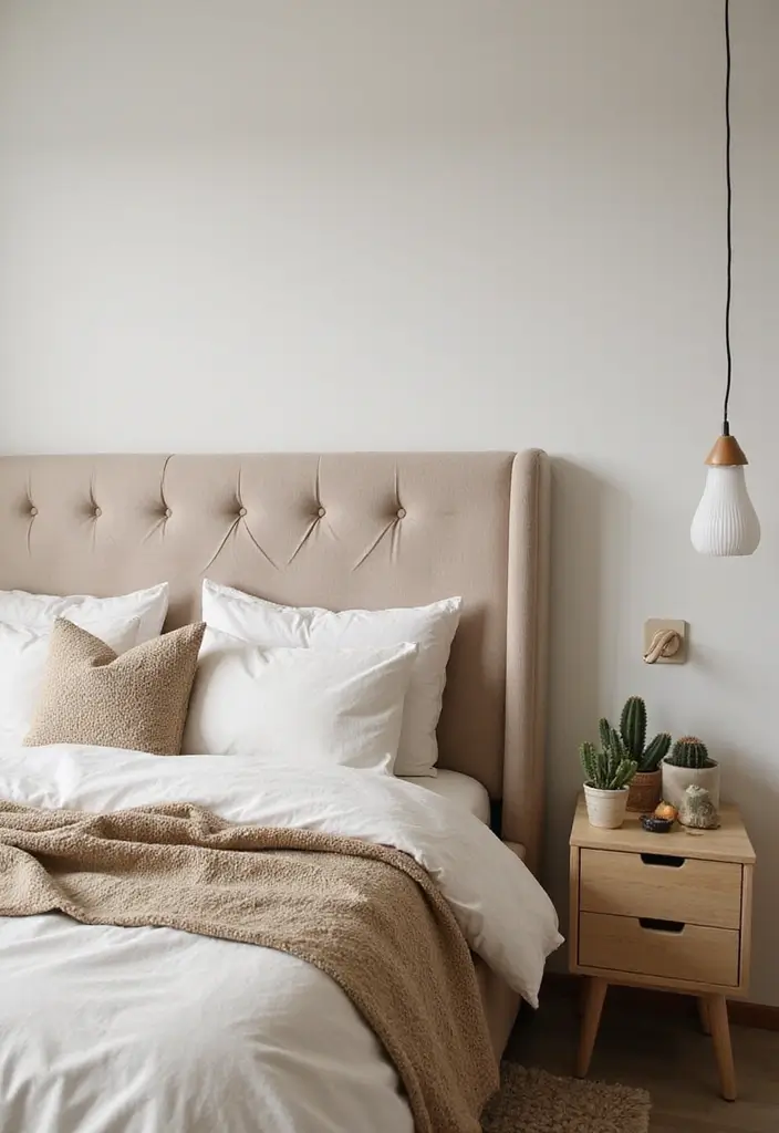 25 Minimalist Bedroom with Plants Ideas You’ll Love - 8. Warm Neutrals