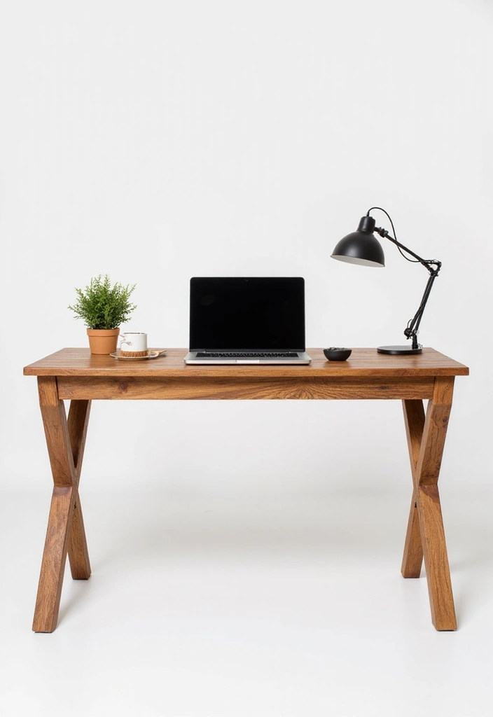 25 Minimalist Desk Ideas That Boost Productivity - 1. Eco-Friendly Wooden Desk