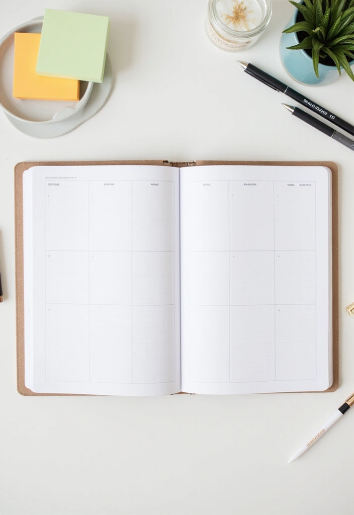 25 Minimalist Desk Ideas That Boost Productivity - 11. Minimalist Notebook and Planner