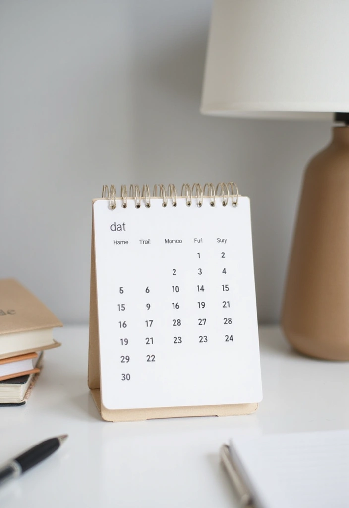 25 Minimalist Desk Ideas That Boost Productivity - 16. Minimalist Desk Calendar