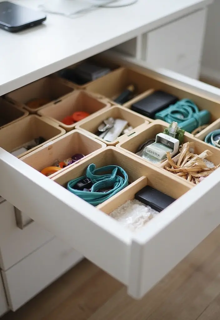 25 Minimalist Desk Ideas That Boost Productivity - 18. Minimalist Drawer Organization