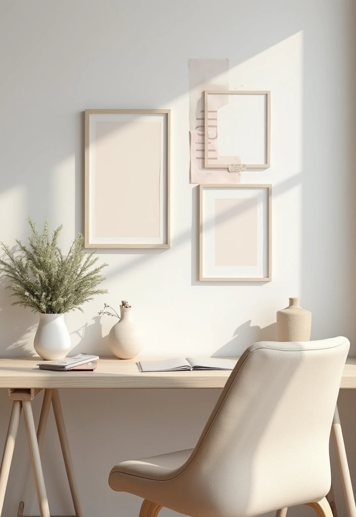 25 Minimalist Desk Ideas That Boost Productivity - 7. Minimalist Wall Art