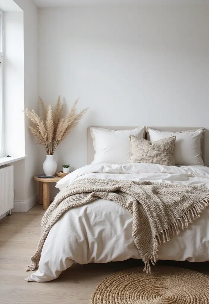 27 Minimalist Bedroom Ideas You’ll Want to Copy 11 27 Minimalist Bedroom Ideas You’ll Want to Copy - 11. Textured Layers