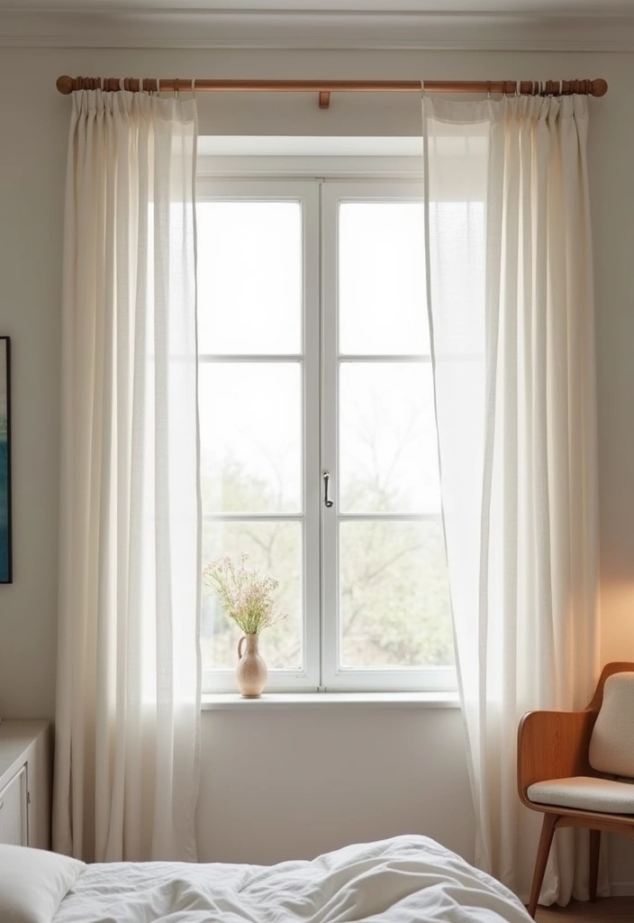 27 Minimalist Bedroom Ideas You’ll Want to Copy 26 27 Minimalist Bedroom Ideas You’ll Want to Copy - 26. Simple Window Treatments