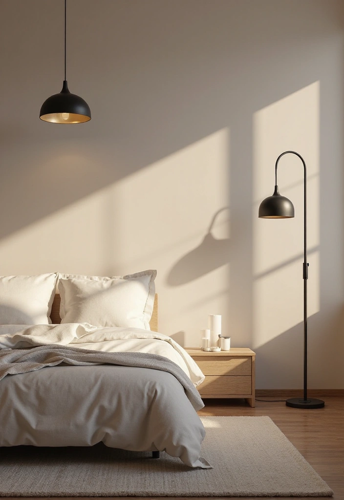 27 Minimalist Bedroom Ideas You’ll Want to Copy 9 27 Minimalist Bedroom Ideas You’ll Want to Copy - 9. Simplistic Lighting Fixtures