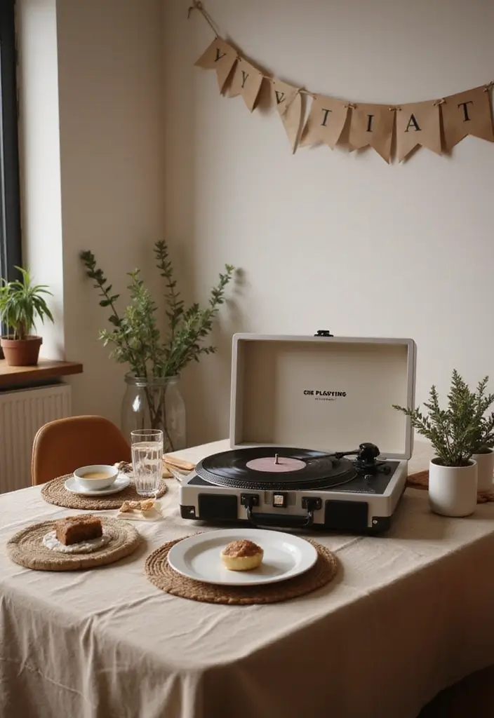 27 Minimalist Birthday Decor Ideas for Any Celebration - 20. Minimalist Music Playlist