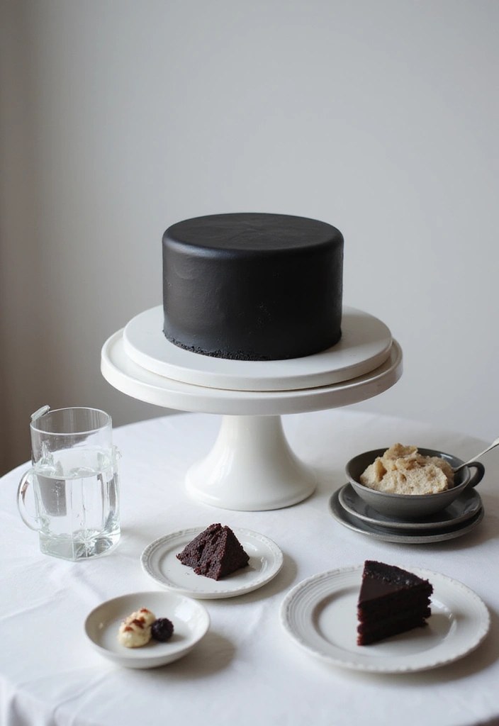 27 Minimalist Birthday Decor Ideas for Any Celebration - 4. Monochrome Cake Displays