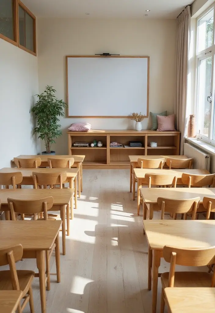 27 Minimalist Classroom Decor Ideas Teachers Will Love 1 27 Minimalist Classroom Decor Ideas Teachers Will Love - 1. Natural Wood Accents