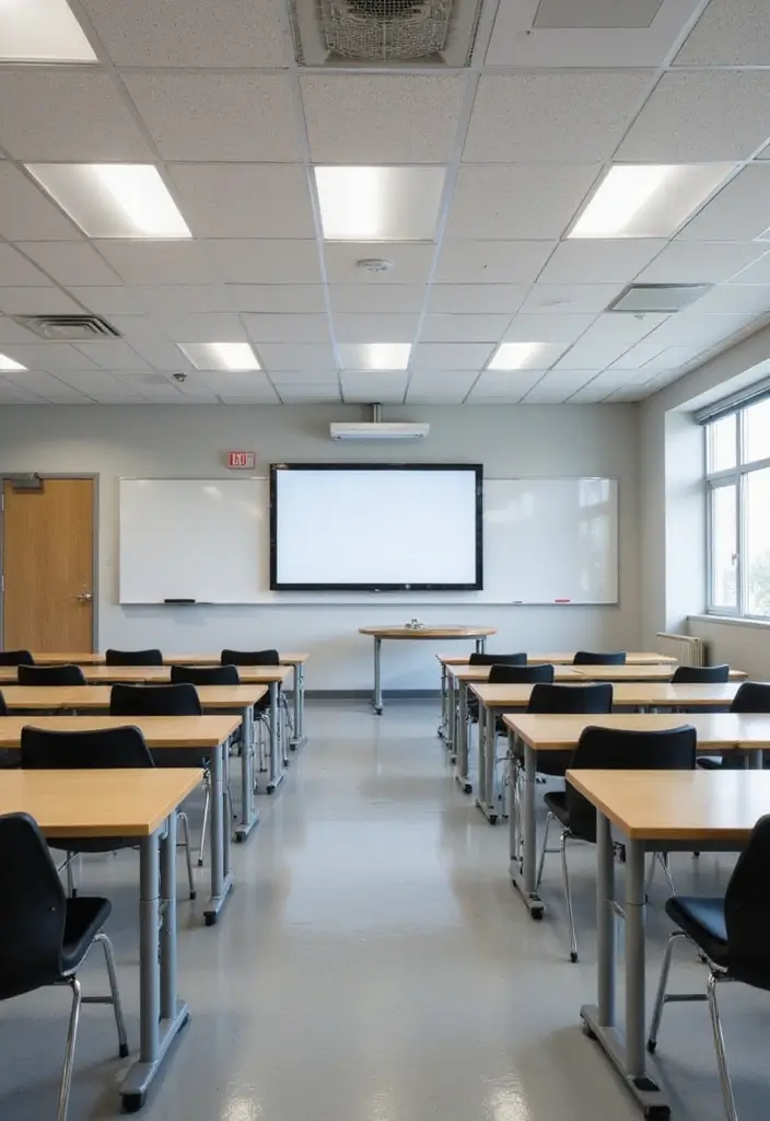 27 Minimalist Classroom Decor Ideas Teachers Will Love 22 27 Minimalist Classroom Decor Ideas Teachers Will Love - 22. Smart Technology Integration
