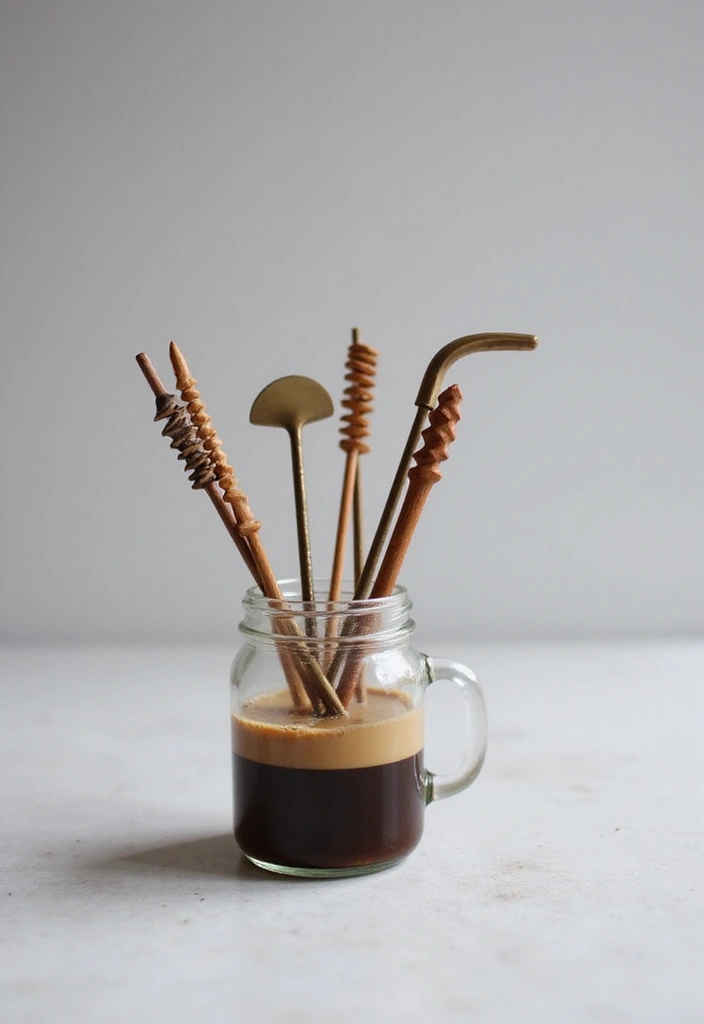 27 Minimalist Coffee Bar Ideas You’ll Want to Try 17 27 Minimalist Coffee Bar Ideas You’ll Want to Try - 17. Unique Coffee Stirrers