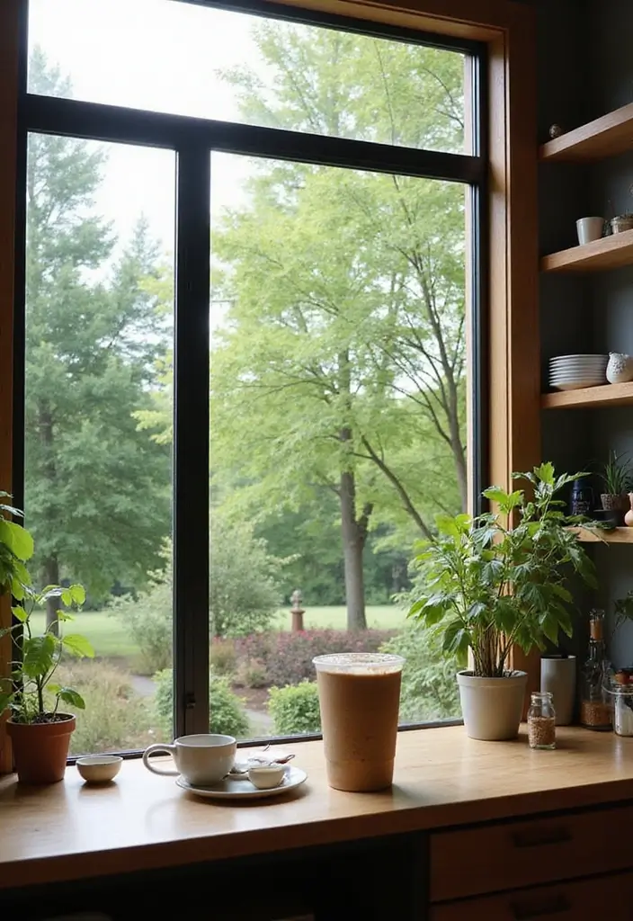 27 Minimalist Coffee Bar Ideas You’ll Want to Try 20 27 Minimalist Coffee Bar Ideas You’ll Want to Try - 20. Brew Bar with a View