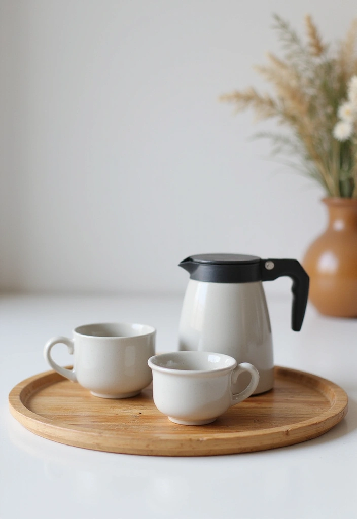 27 Minimalist Coffee Bar Ideas You’ll Want to Try 4 27 Minimalist Coffee Bar Ideas You’ll Want to Try - 4. Minimalist Coffee Bar Tray
