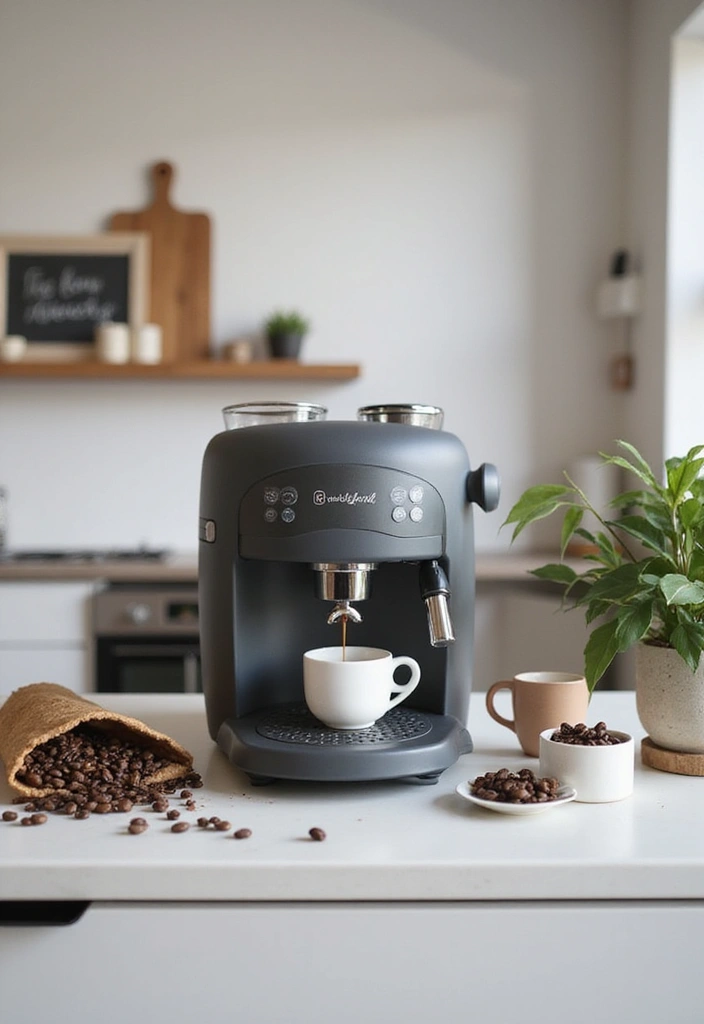 27 Minimalist Coffee Bar Ideas You’ll Want to Try 7 27 Minimalist Coffee Bar Ideas You’ll Want to Try - 7. Compact Espresso Machine