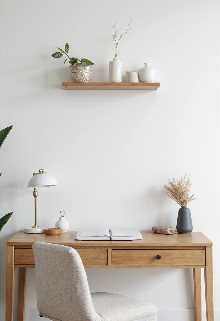 27 Minimalist Desk Inspo Ideas for Modern Workspaces - 14. Simple Wall Decor