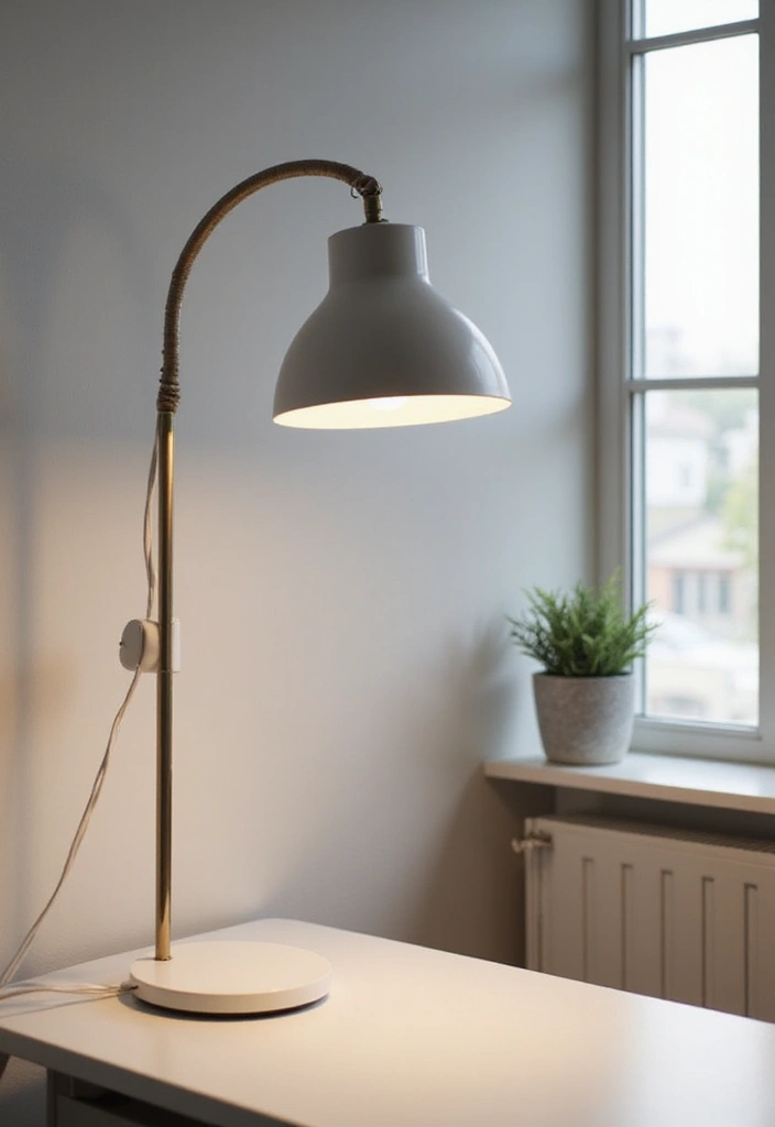 27 Minimalist Desk Inspo Ideas for Modern Workspaces - 9. Inspired Lighting