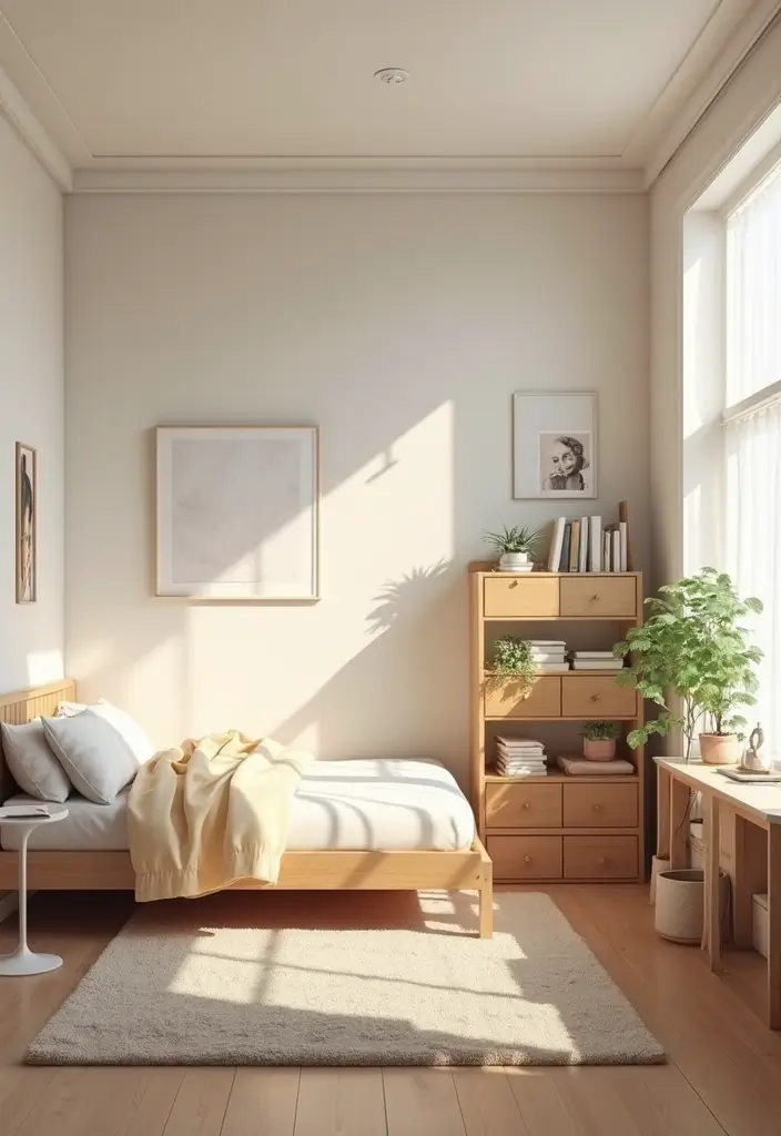 27 Minimalist Dorm Room Ideas for Students 11 27 Minimalist Dorm Room Ideas for Students - 11. Create Zones in Your Room