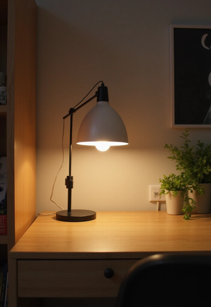 27 Minimalist Dorm Room Ideas for Students 17 27 Minimalist Dorm Room Ideas for Students - 17. Use a Minimalist Desk Lamp