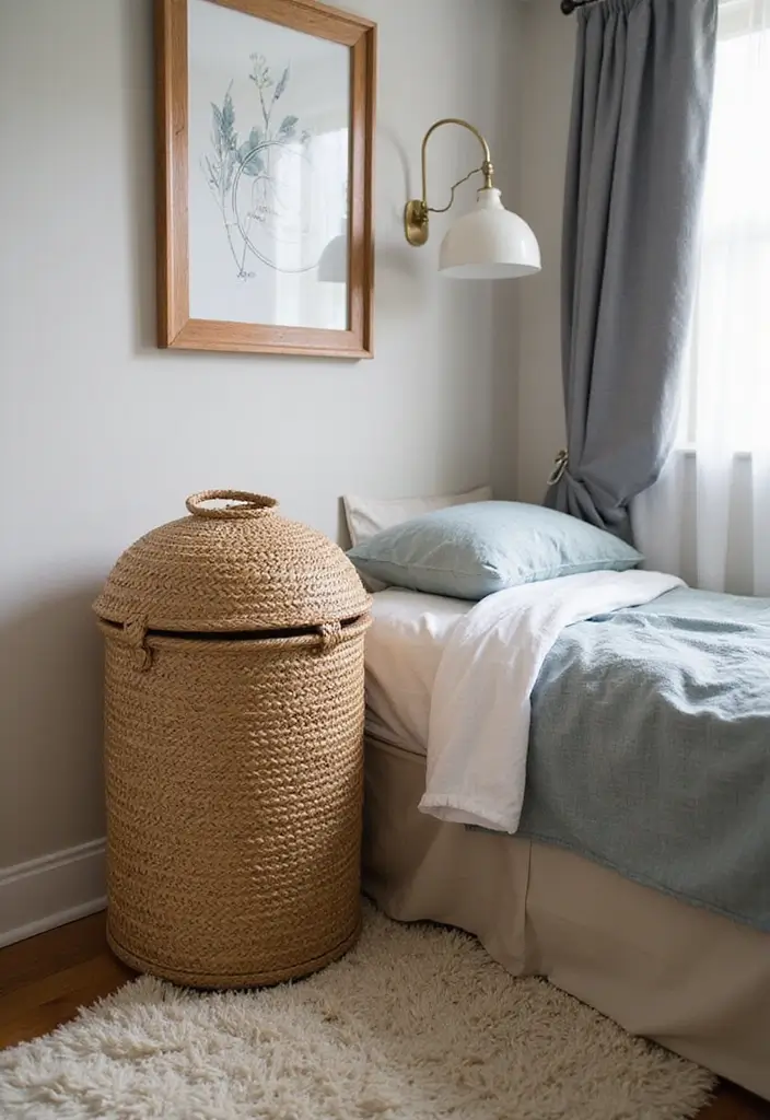 27 Minimalist Dorm Room Ideas for Students 24 27 Minimalist Dorm Room Ideas for Students - 24. Stylish Laundry Solutions