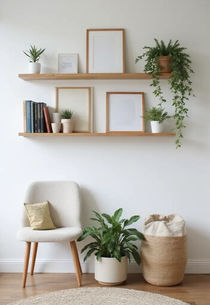 27 Minimalist Dorm Room Ideas for Students 26 27 Minimalist Dorm Room Ideas for Students - 26. Simple Wall Shelves