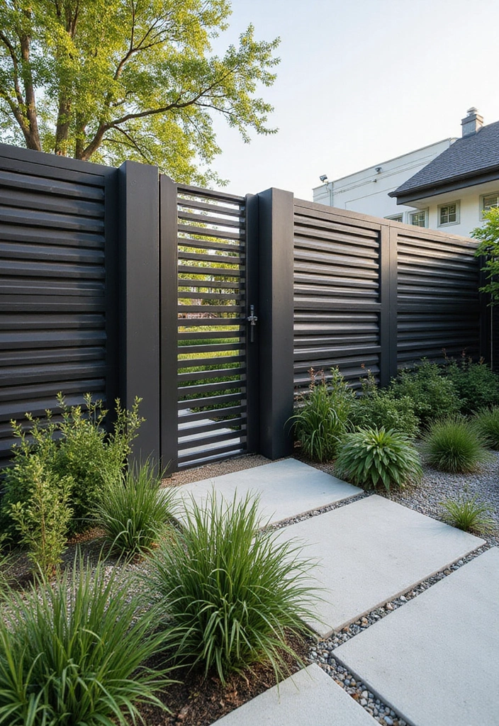 27 Minimalist Fence Ideas That Look Clean 24 27 Minimalist Fence Ideas That Look Clean - 24. Metal Panel Fencing