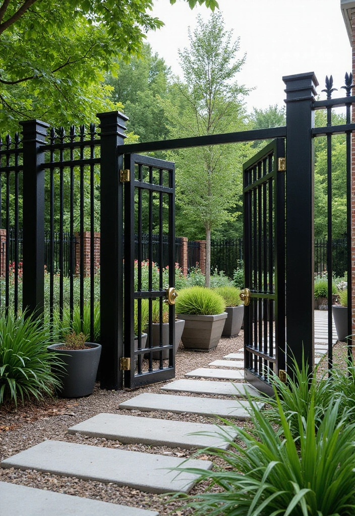 27 Minimalist Fence Ideas That Look Clean 5 27 Minimalist Fence Ideas That Look Clean - 5. Black Metal Fencing