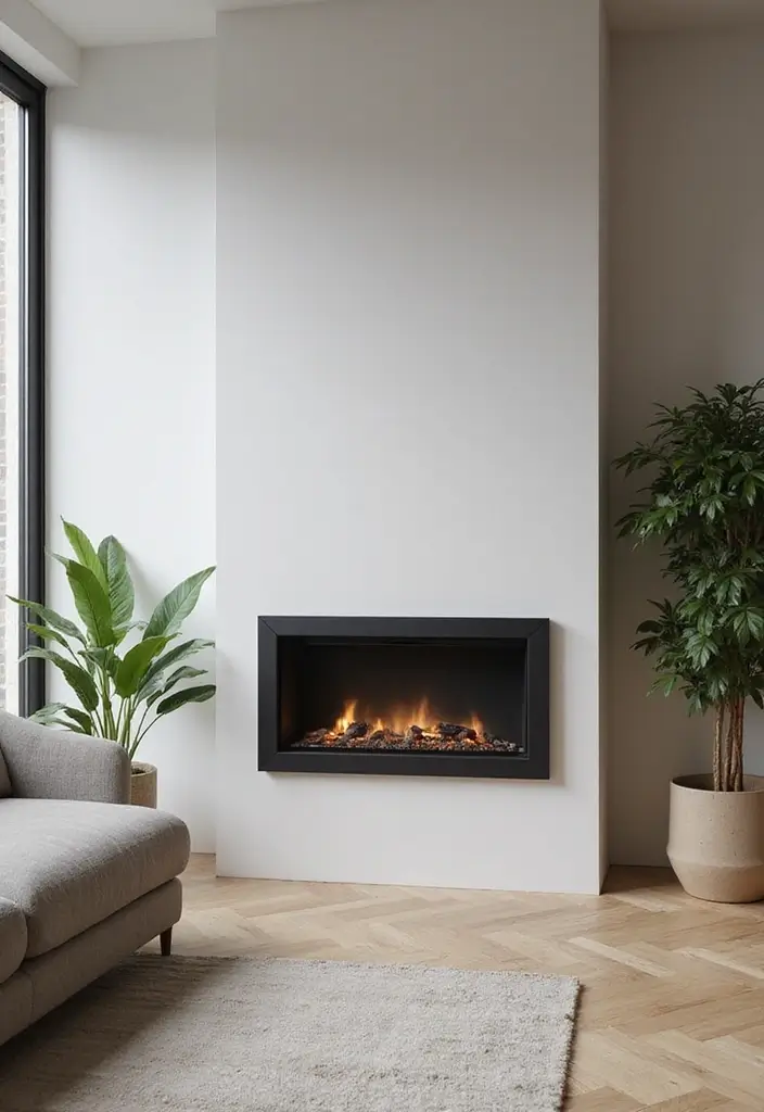 27 Minimalist Fireplace Ideas That Look Modern 1 27 Minimalist Fireplace Ideas That Look Modern - 1. Sleek Wall-Mounted Fireplaces