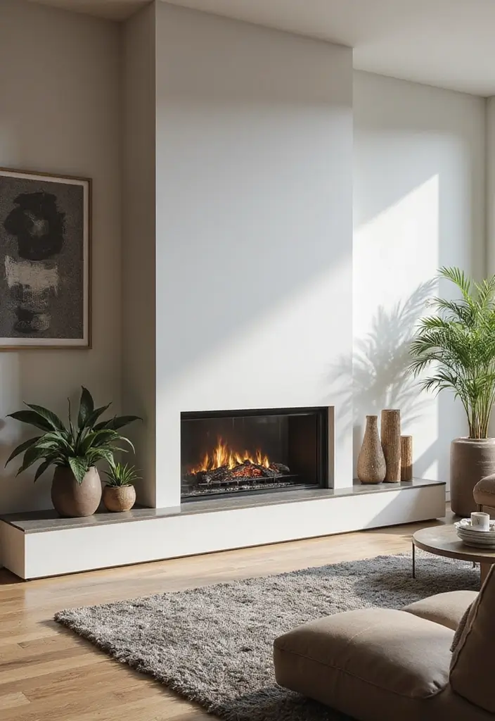 27 Minimalist Fireplace Ideas That Look Modern 16 27 Minimalist Fireplace Ideas That Look Modern - 16. Minimalist Fireplaces with Glass Doors