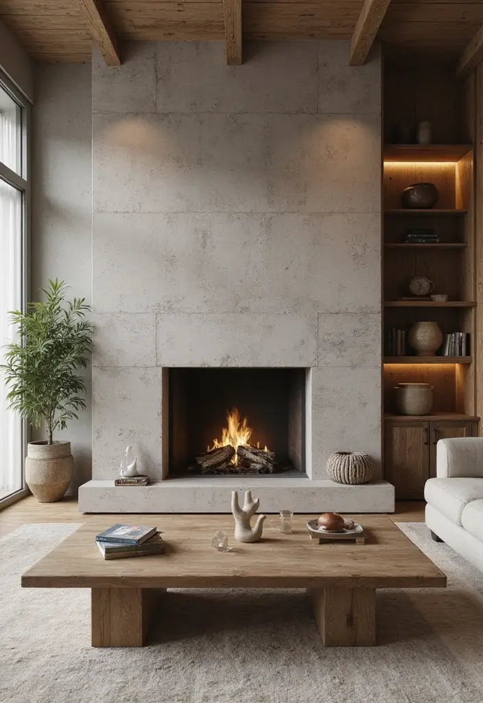 27 Minimalist Fireplace Ideas That Look Modern 19 27 Minimalist Fireplace Ideas That Look Modern - 19. Textured Wall Fireplaces