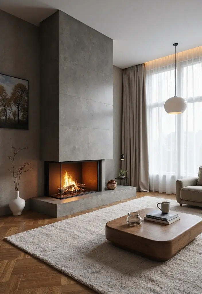 27 Minimalist Fireplace Ideas That Look Modern 20 27 Minimalist Fireplace Ideas That Look Modern - 20. Fireplaces as Art Pieces