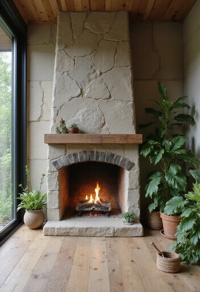 27 Minimalist Fireplace Ideas That Look Modern 23 27 Minimalist Fireplace Ideas That Look Modern - 23. Nature-Inspired Fireplaces
