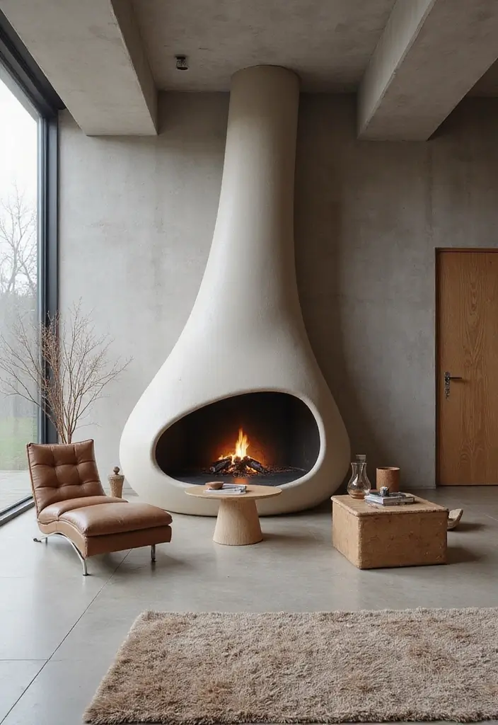 27 Minimalist Fireplace Ideas That Look Modern 26 27 Minimalist Fireplace Ideas That Look Modern - 26. Minimalist Fireplaces in Unique Shapes