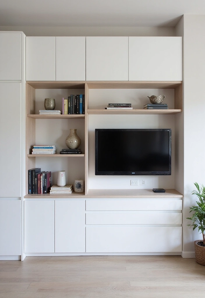 27 Minimalist TV Wall Design Ideas That Feel Elegant - 1. Integrated Wall Units
