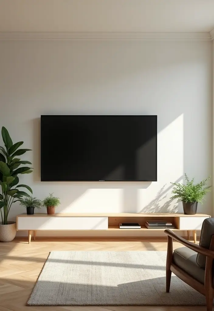 27 Minimalist TV Wall Design Ideas That Feel Elegant - 15. Biophilic Design