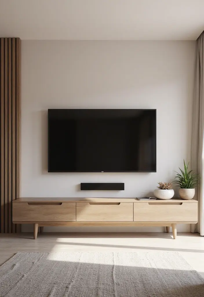 27 Minimalist TV Wall Design Ideas That Feel Elegant - 25. Soft Color Gradients