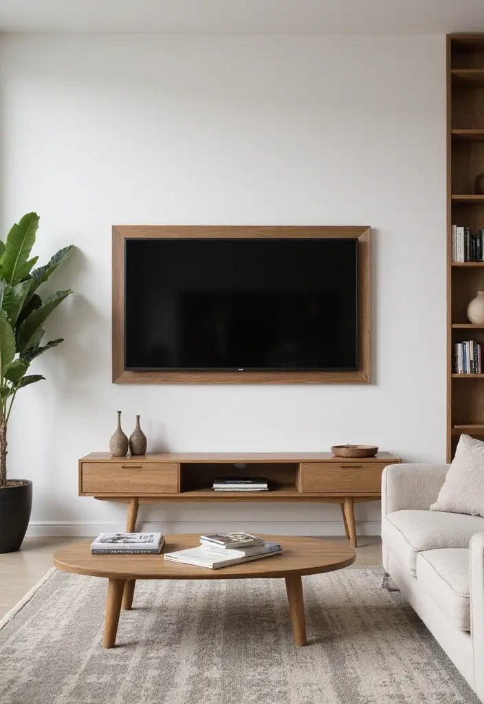 27 Minimalist TV Wall Design Ideas That Feel Elegant - 3. Minimalist Frames