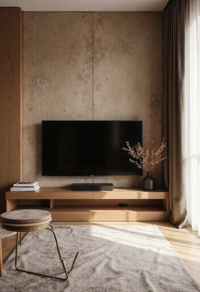 27 Minimalist TV Wall Design Ideas That Feel Elegant - 4. Textured Wall Panels