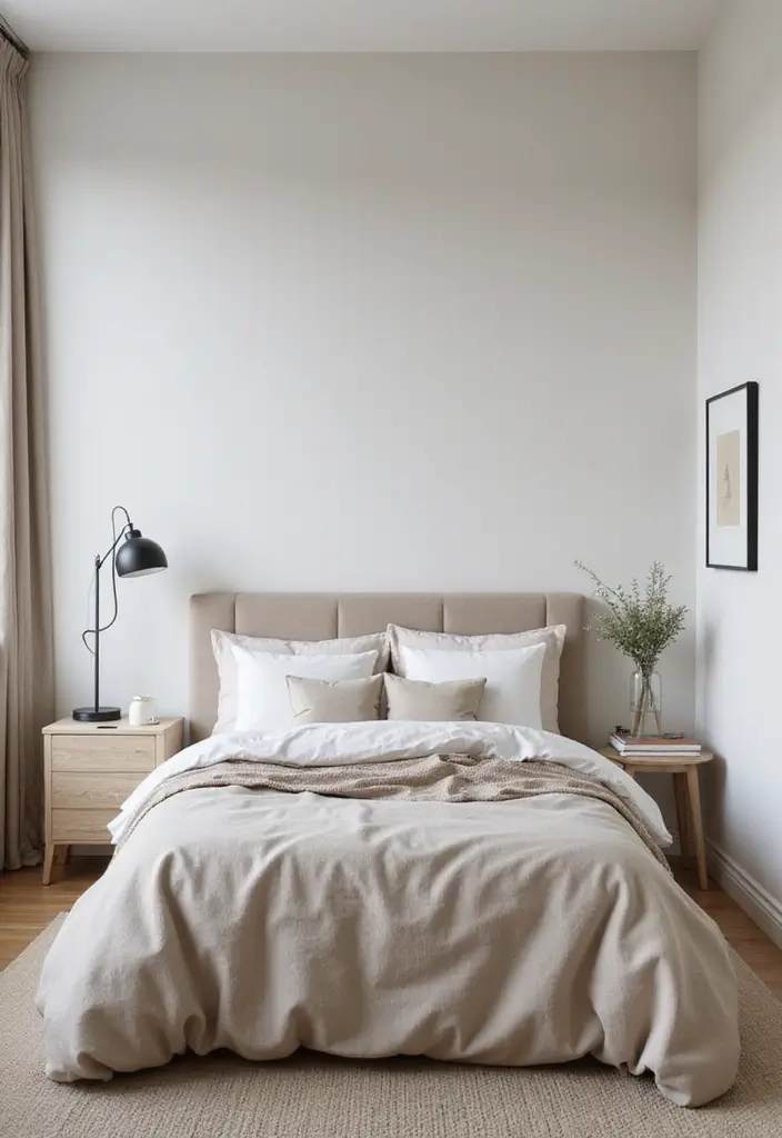 27 Small Minimalist Bedroom Ideas That Save Space 10 27 Small Minimalist Bedroom Ideas That Save Space - 10. Minimalist Bedding