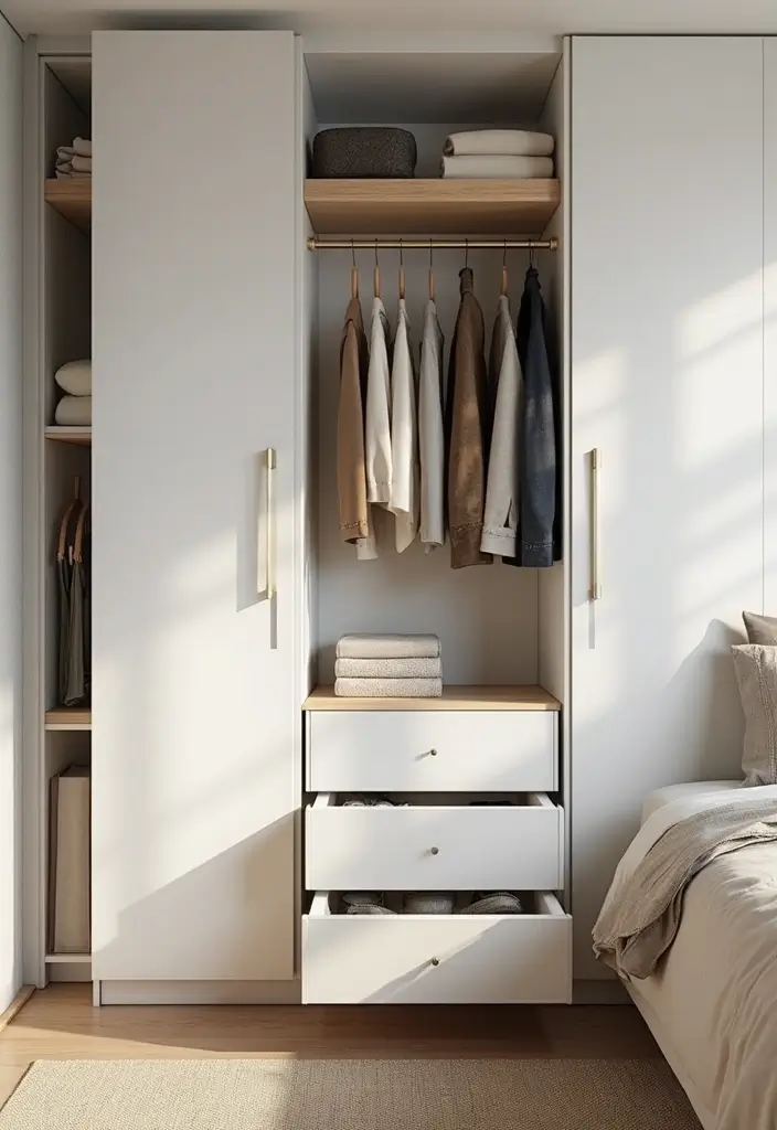 27 Small Minimalist Bedroom Ideas That Save Space 12 27 Small Minimalist Bedroom Ideas That Save Space - 12. Smart Organization Solutions
