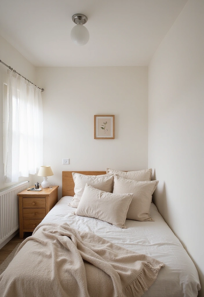 27 Small Minimalist Bedroom Ideas That Save Space 13 27 Small Minimalist Bedroom Ideas That Save Space - 13. Neutral Accents