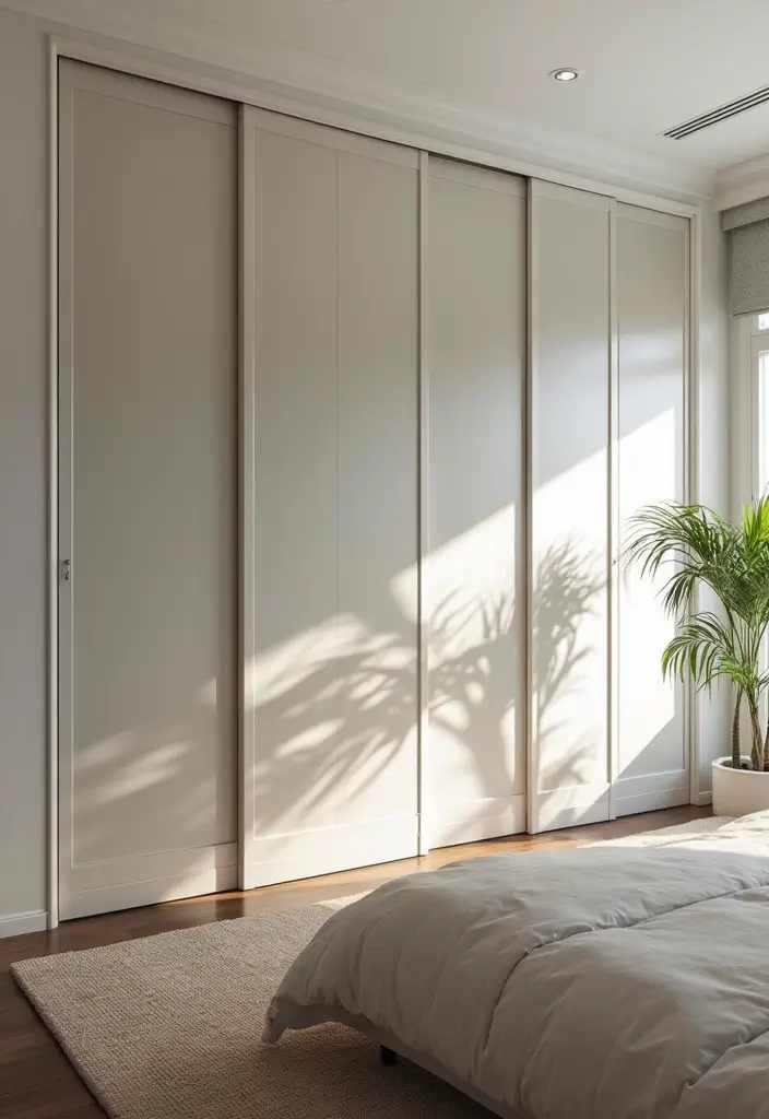 27 Small Minimalist Bedroom Ideas That Save Space 16 27 Small Minimalist Bedroom Ideas That Save Space - 16. Sliding Doors for Closets